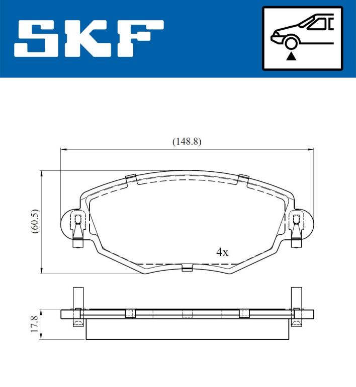 Jogo de 4 pastilhas de travão SKF ref. VKBP 80390